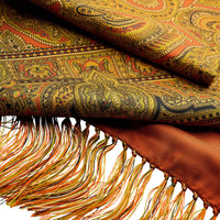 Rust and Gold Madder Silk Scarf
