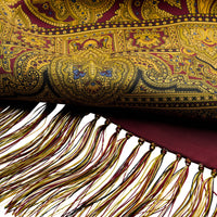 Burgundy and Gold Madder Silk Scarf