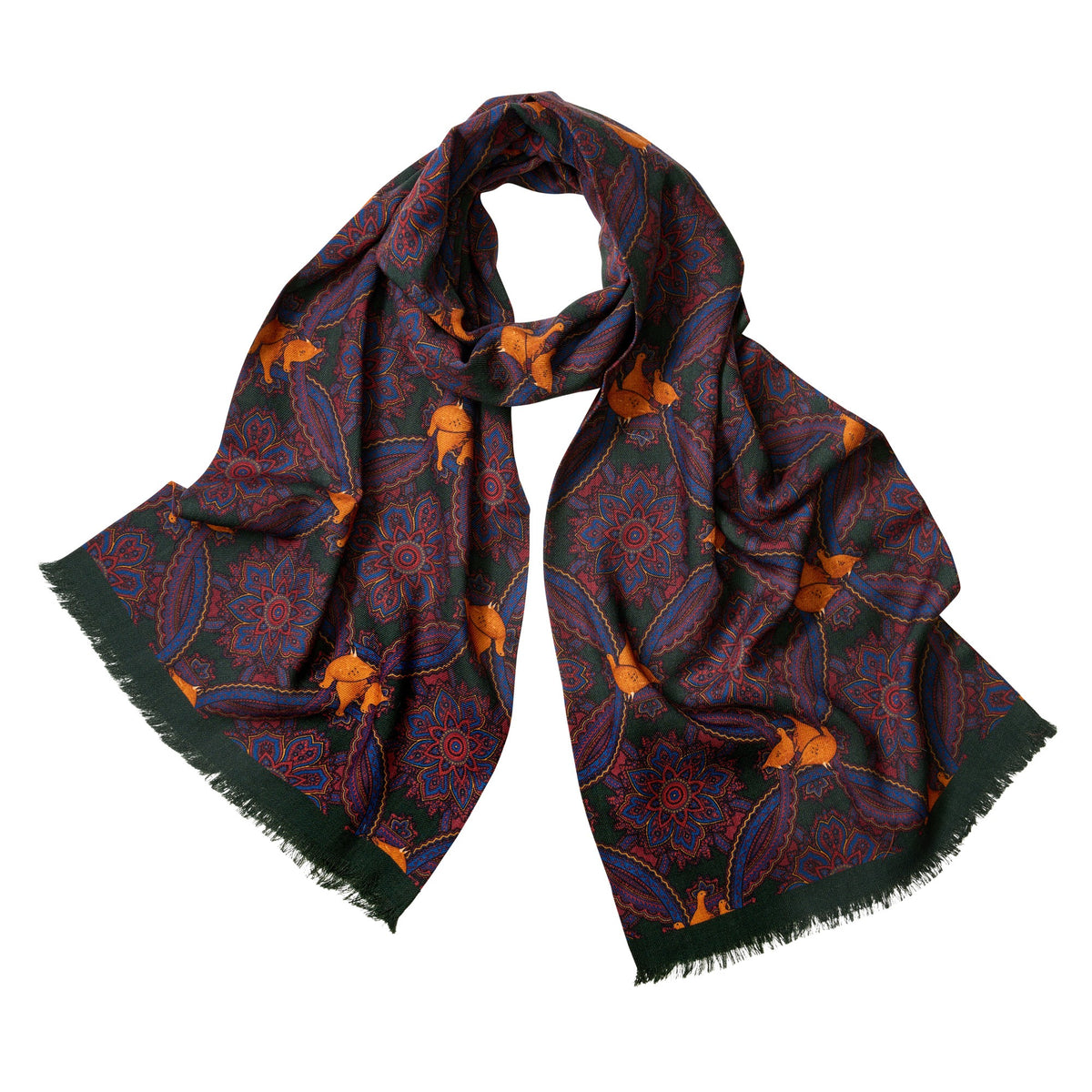 Olive Grouse Paisley Scarf