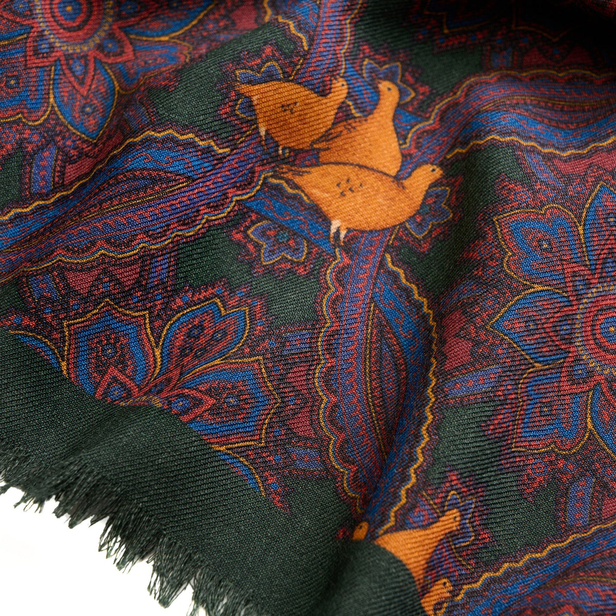 Olive Grouse Paisley Scarf