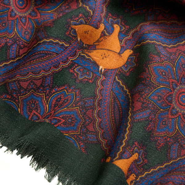 Olive Grouse Paisley Scarf