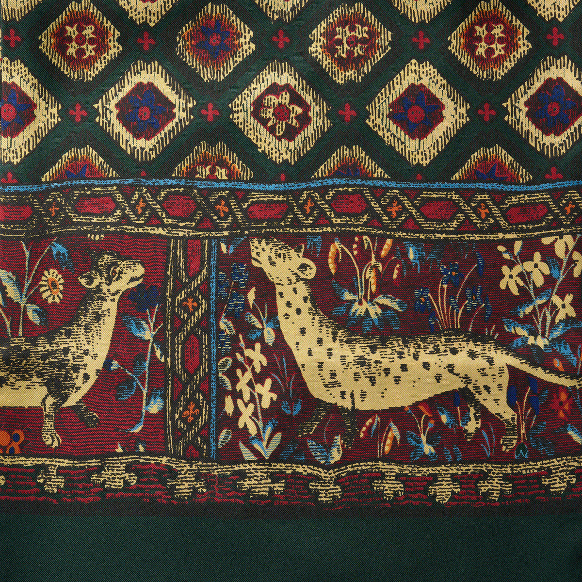 Hunter Green Medieval Animal Scarf