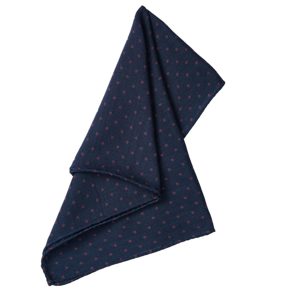 Navy Red Wool and Cashmere Spotted Hank