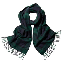 Black Watch Tartan Check Cashmere Scarf
