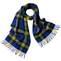 Blue White Check Cashmere Scarf