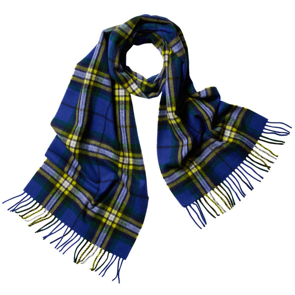 Blue White Check Cashmere Scarf