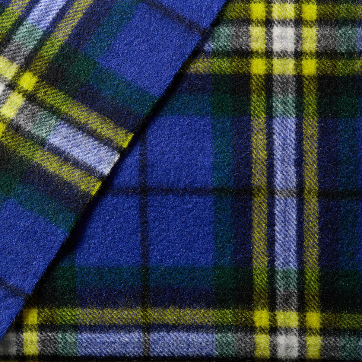 Blue White Check Cashmere Scarf