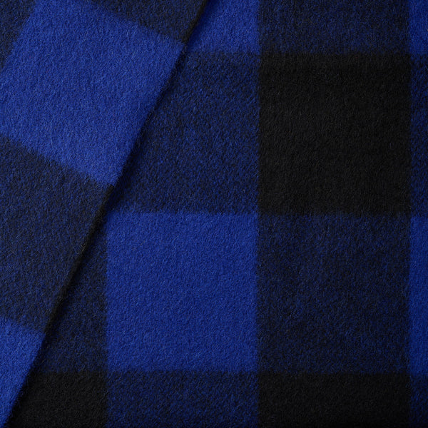 Cobalt Tartan Check Cashmere Scarf