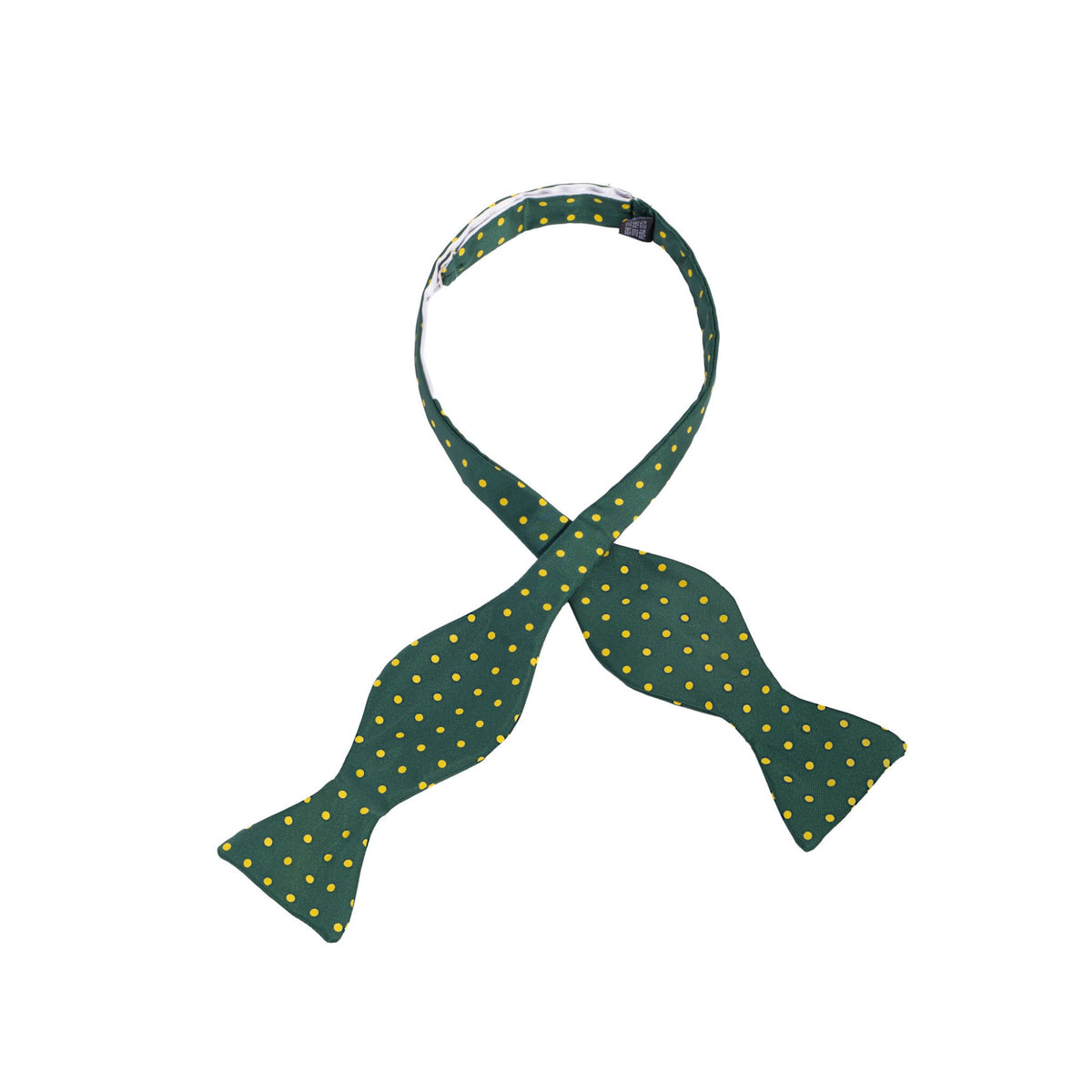 Green & Yellow Spot Silk Bow Tie