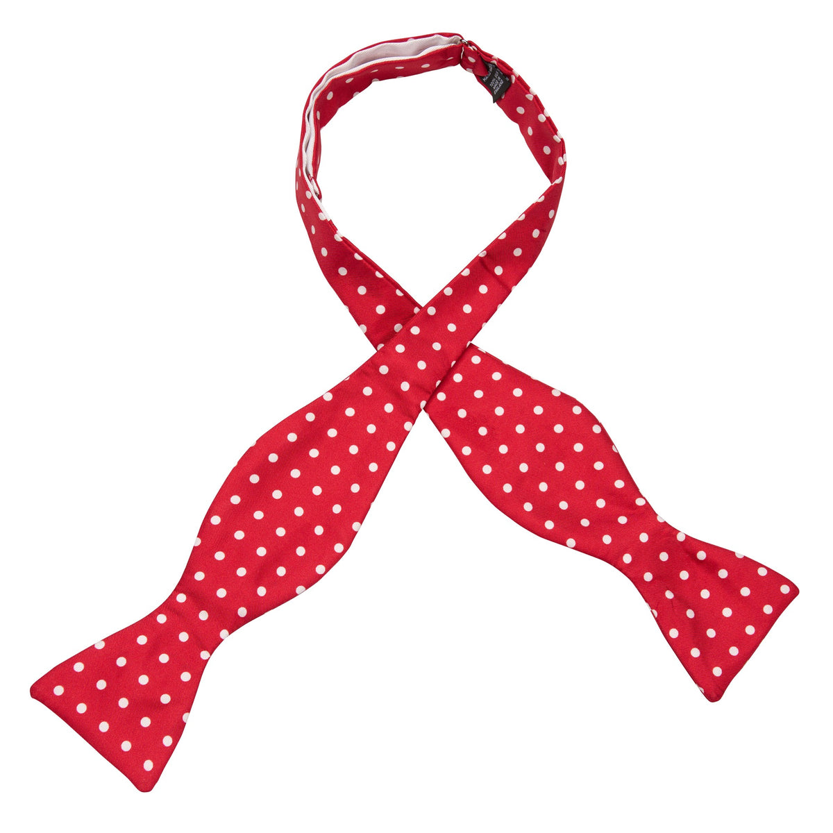 Red & White Spot Silk Bow Tie