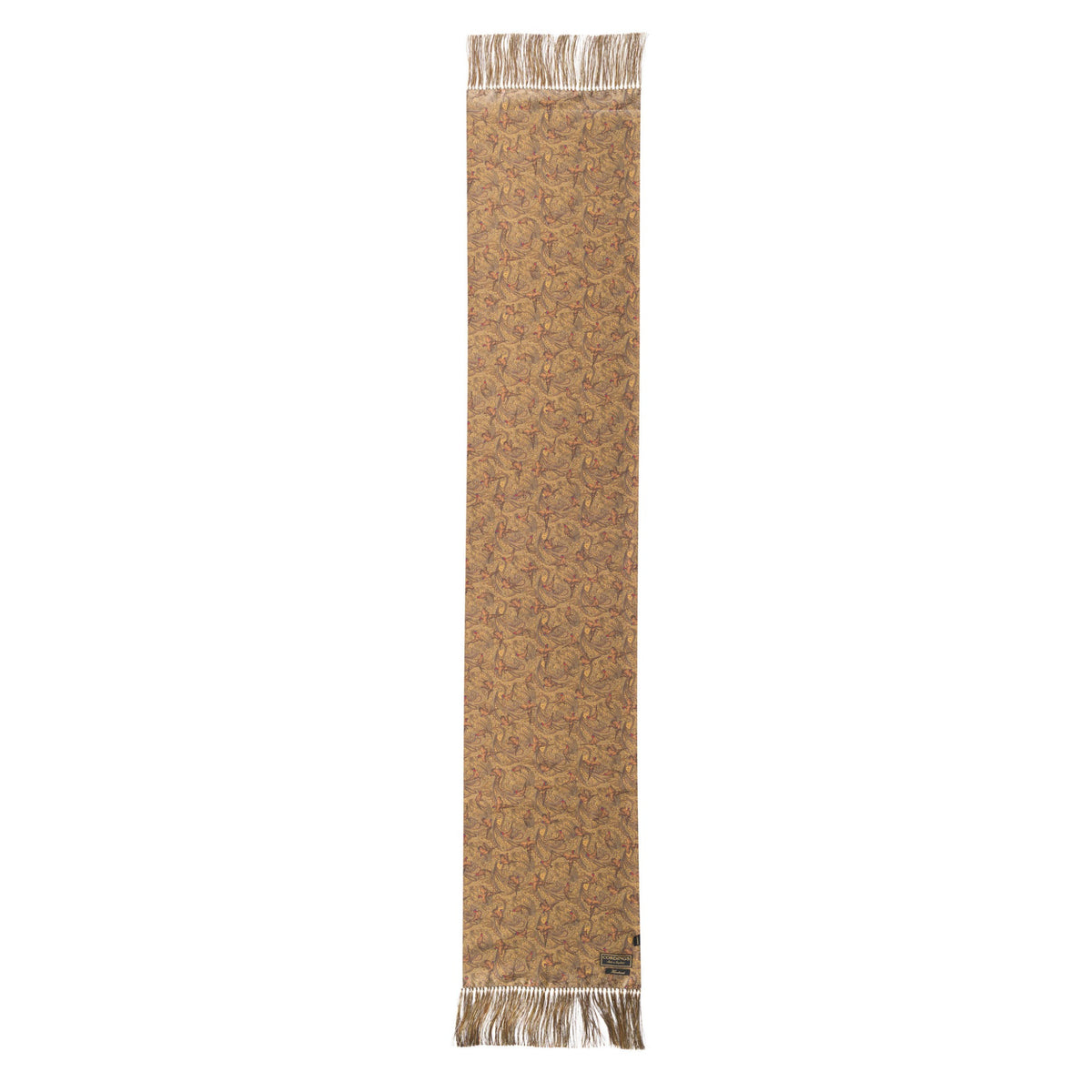 Gold Hand Fringed Pheasant Scarf