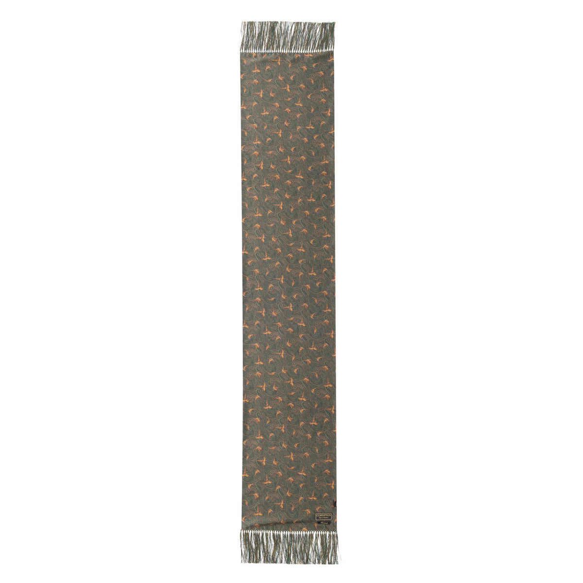 Green Hand Fringed Pheasant Scarf