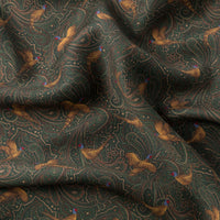 Green Hand Fringed Pheasant Scarf