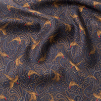 Navy Hand Fringed Pheasant Scarf