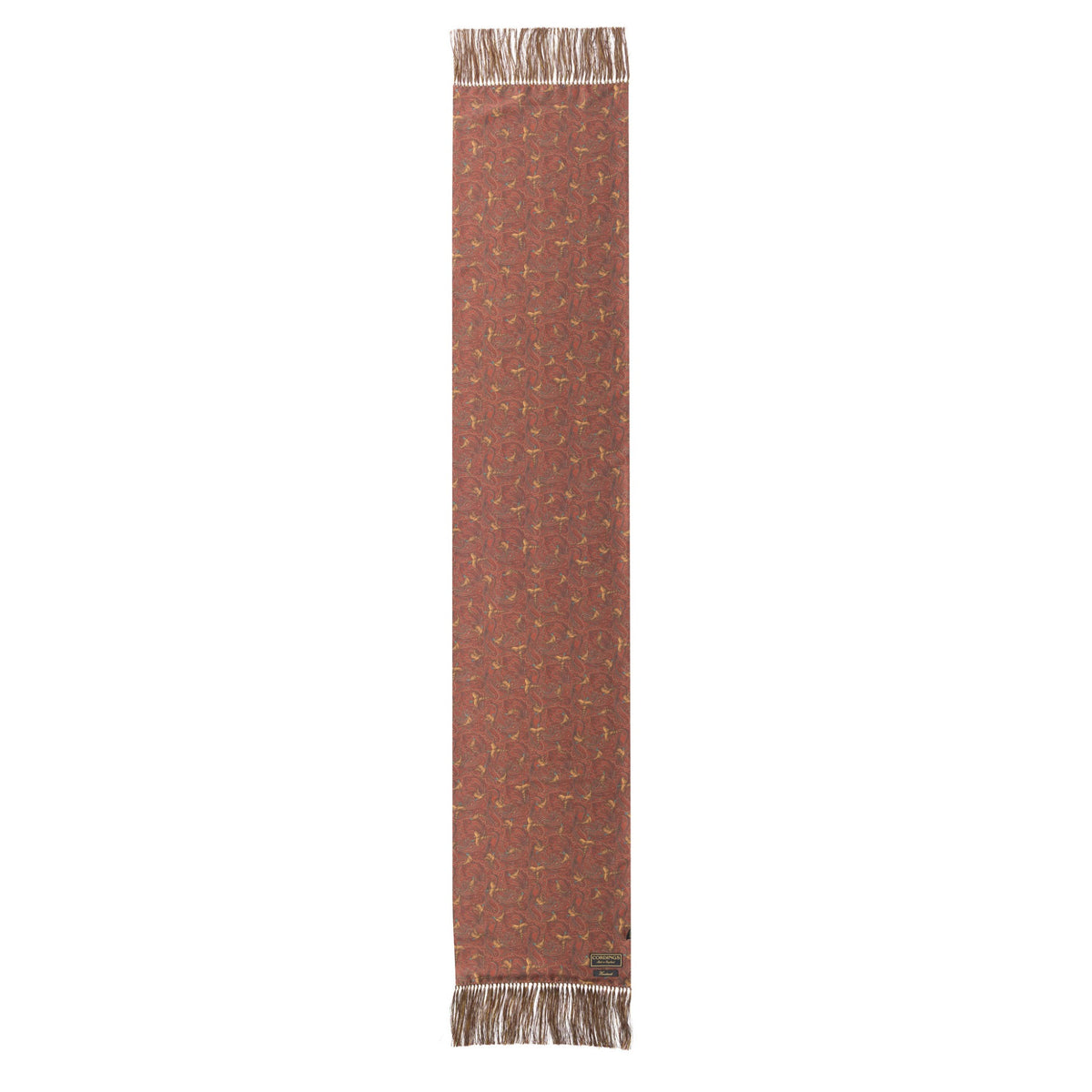 Orange Hand Fringed Pheasant Scarf