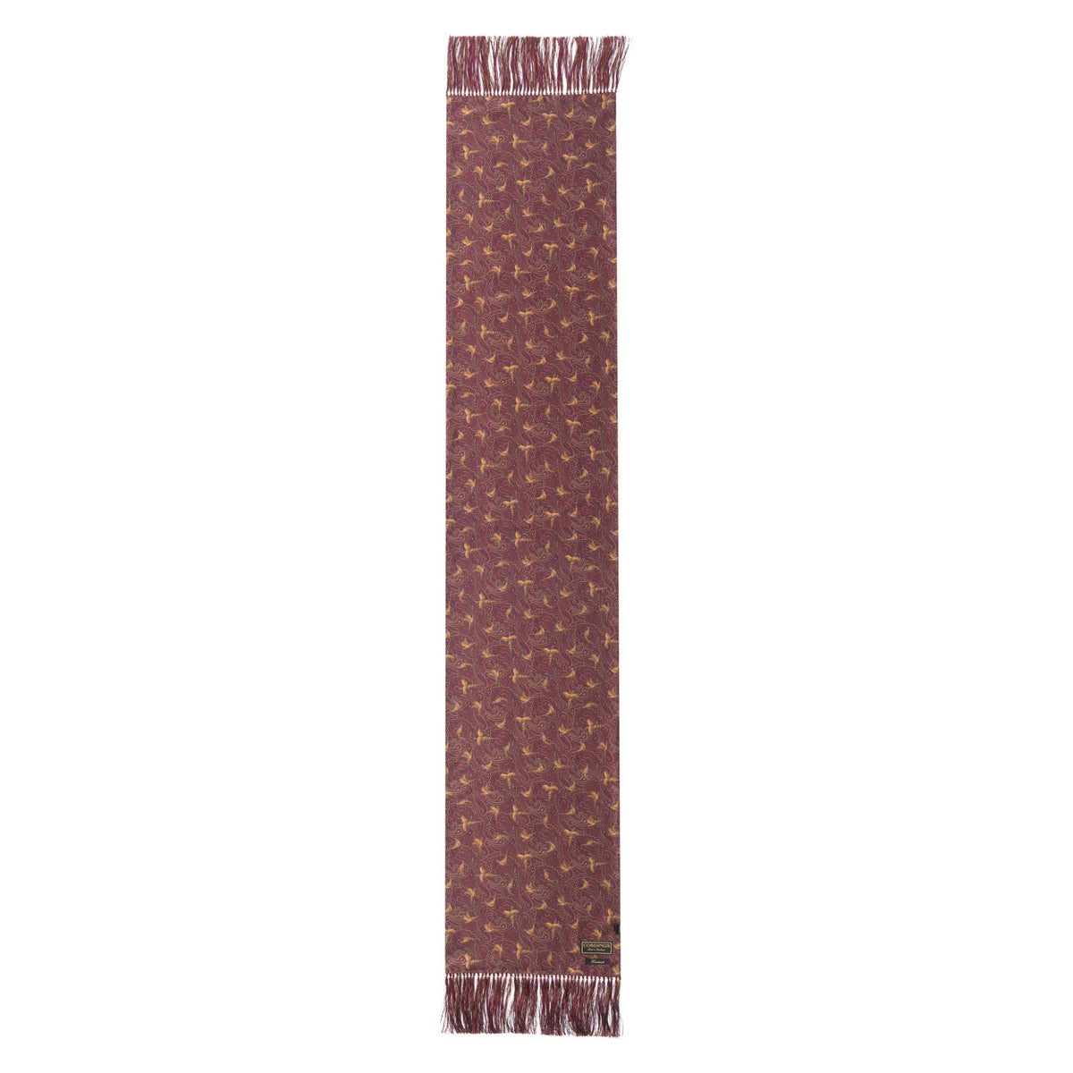 Red Hand Fringed Pheasant Scarf