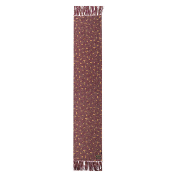 Red Hand Fringed Pheasant Scarf