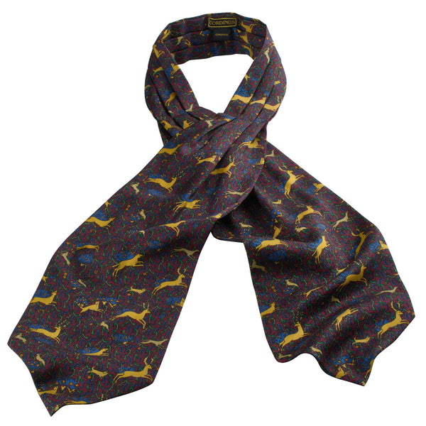 Burgundy Running Stag Cravat