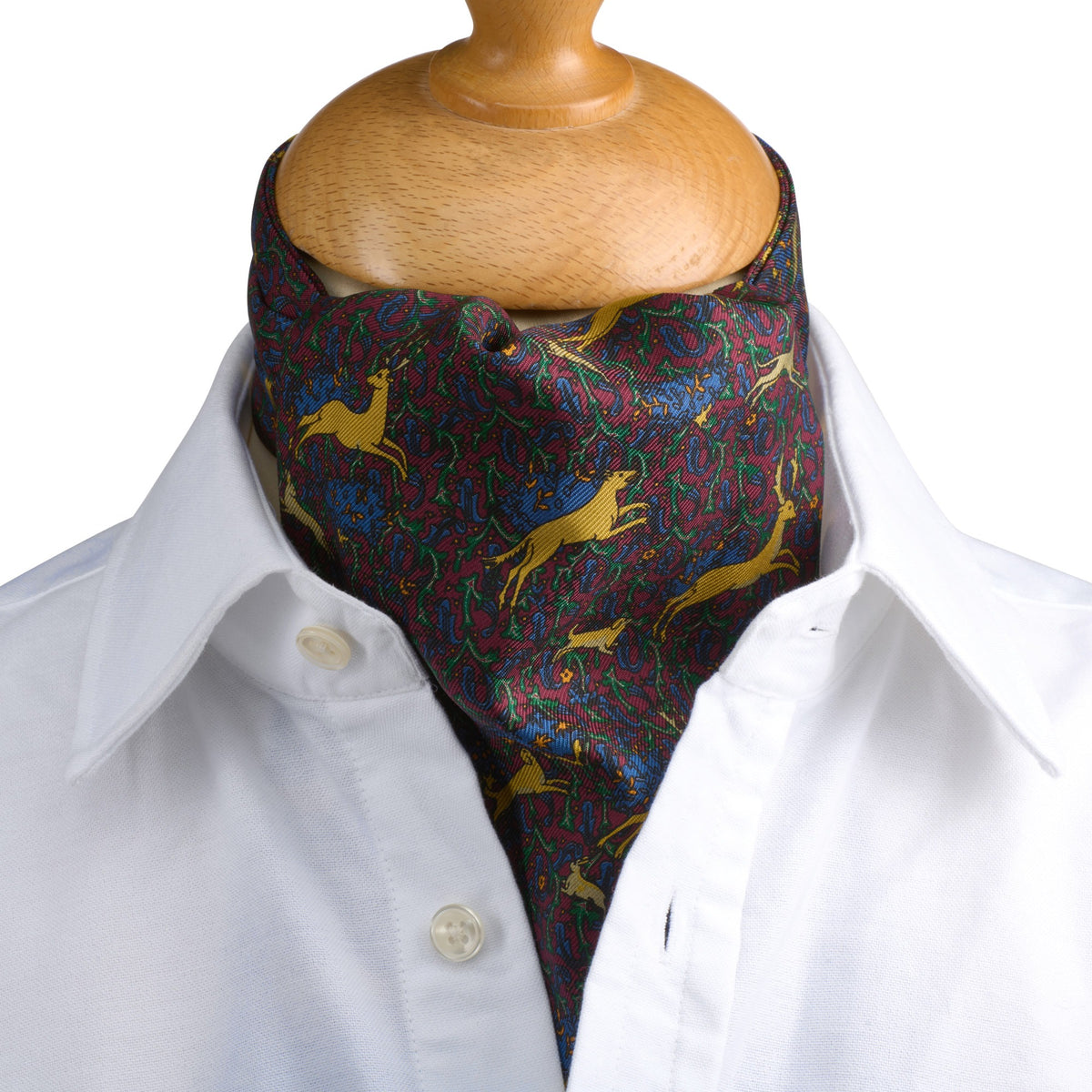 Burgundy Running Stag Cravat
