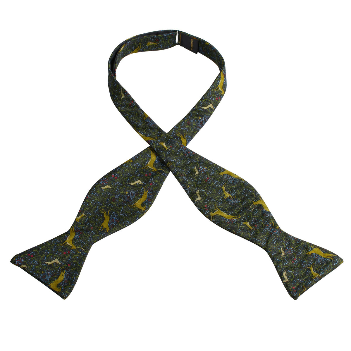 Olive Running Stags Bow Tie