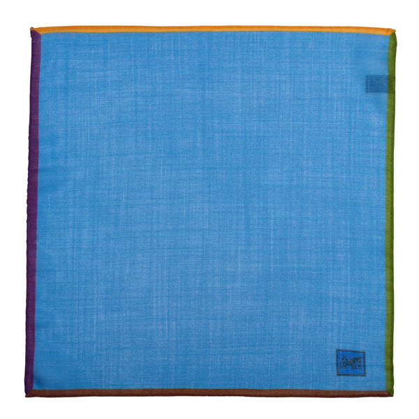 Sky Blue 4 Coloured Corners Wool & Silk Hank