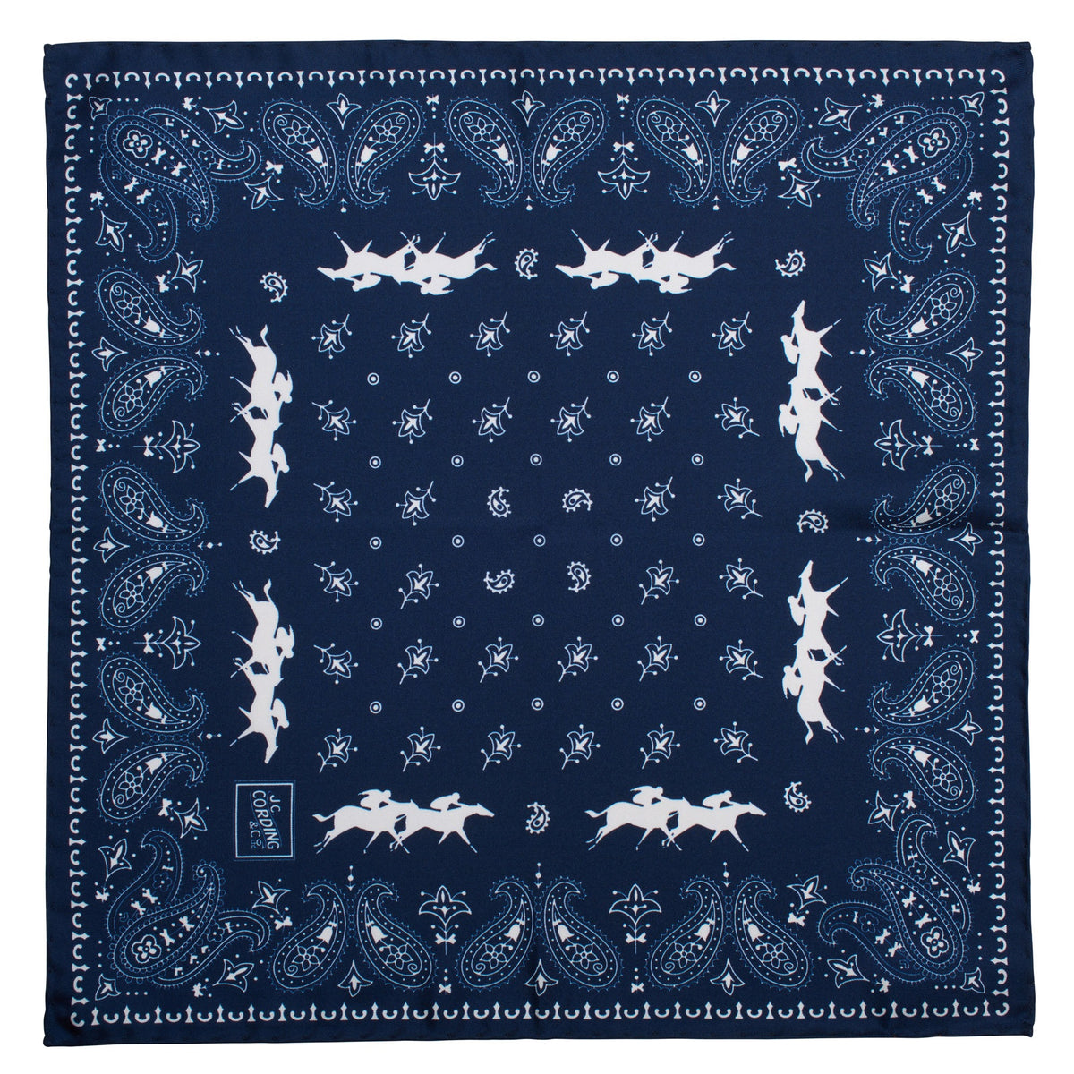 Navy & White Silk Racing Hank