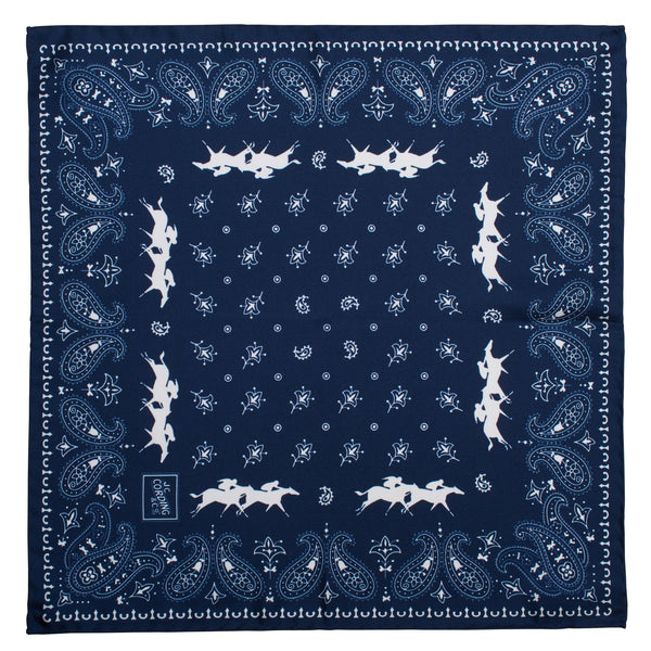 Navy & White Silk Racing Hank
