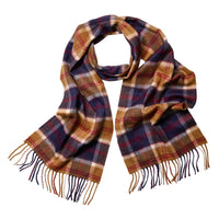 Navy Tan Elgin Cashmere Scarf