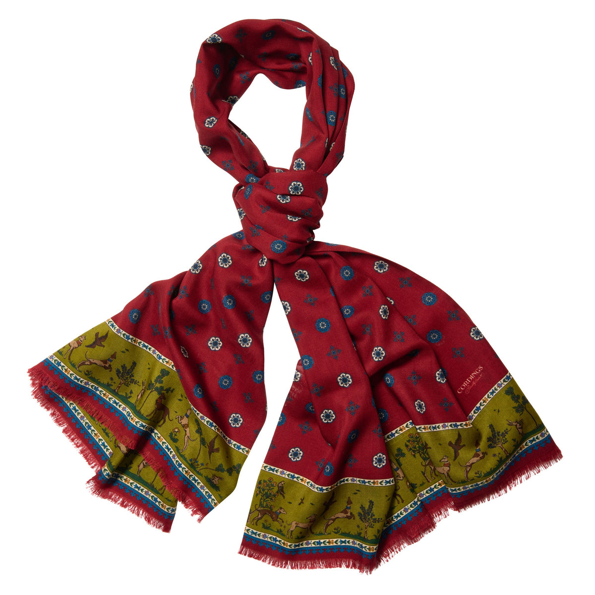 Red Rose Wool & Silk Scarf