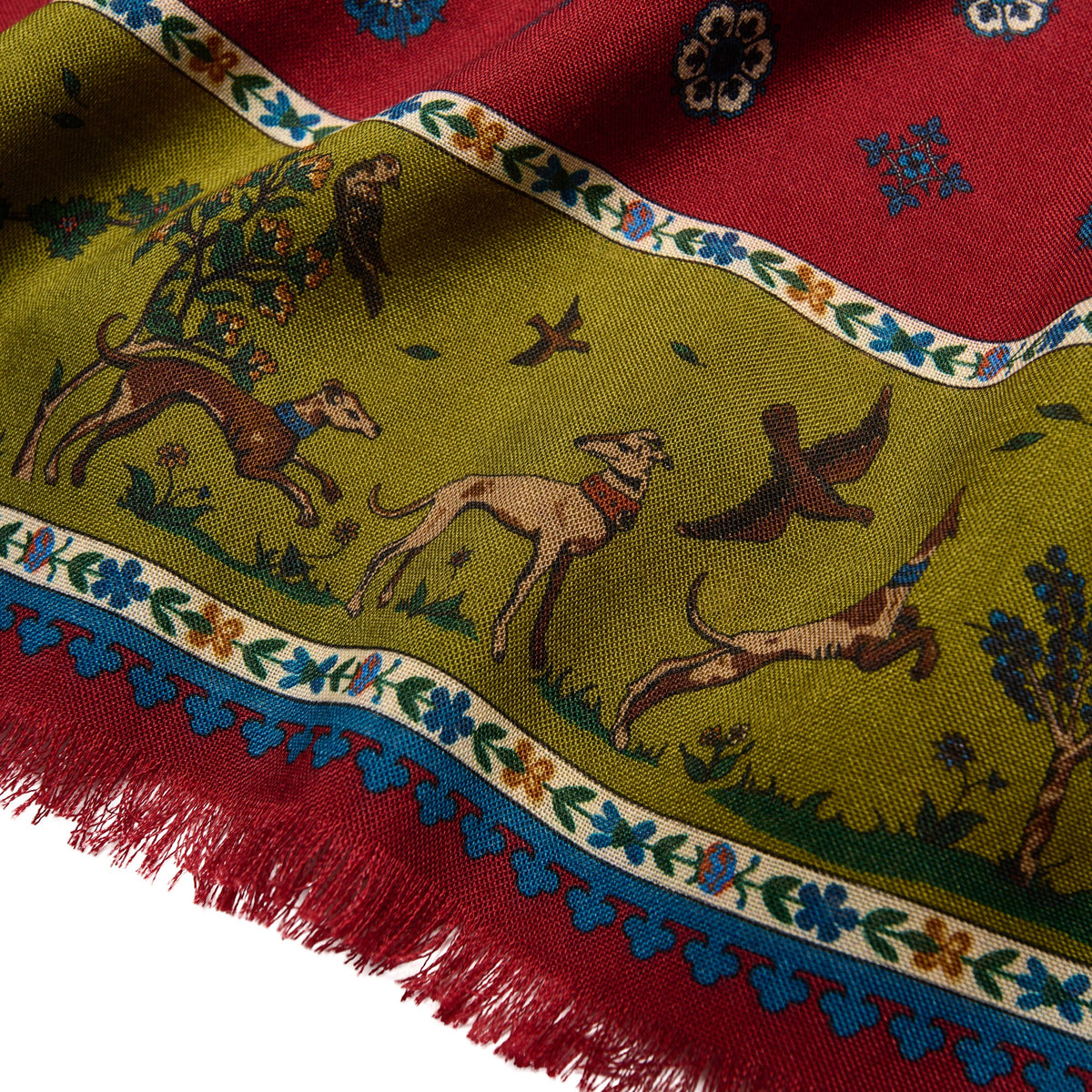Red Rose Wool & Silk Scarf