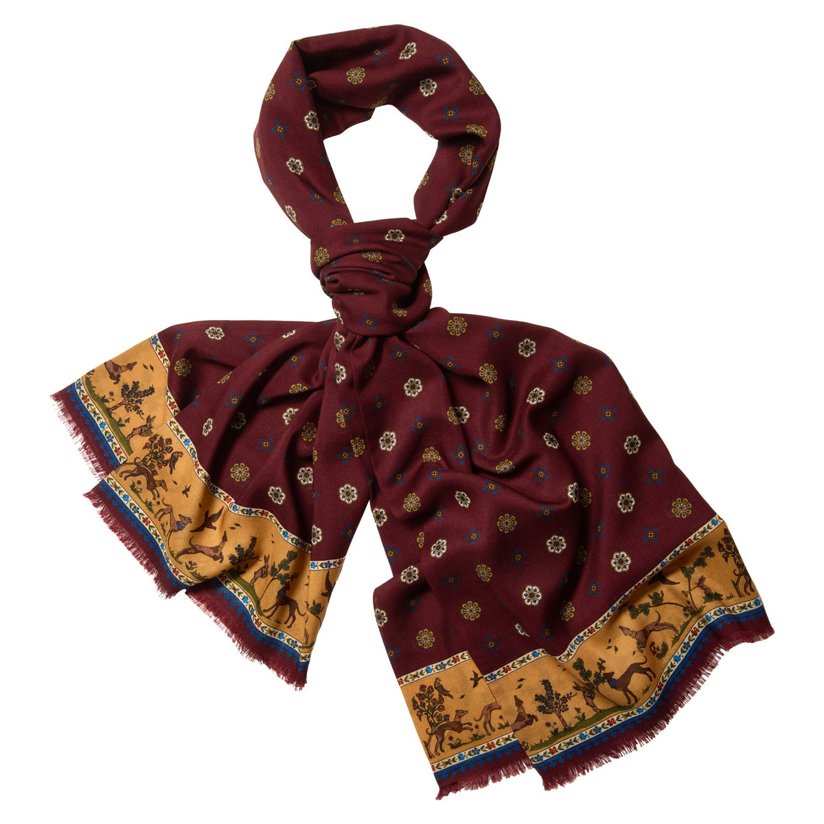 Burgundy Rose Wool & Silk Scarf