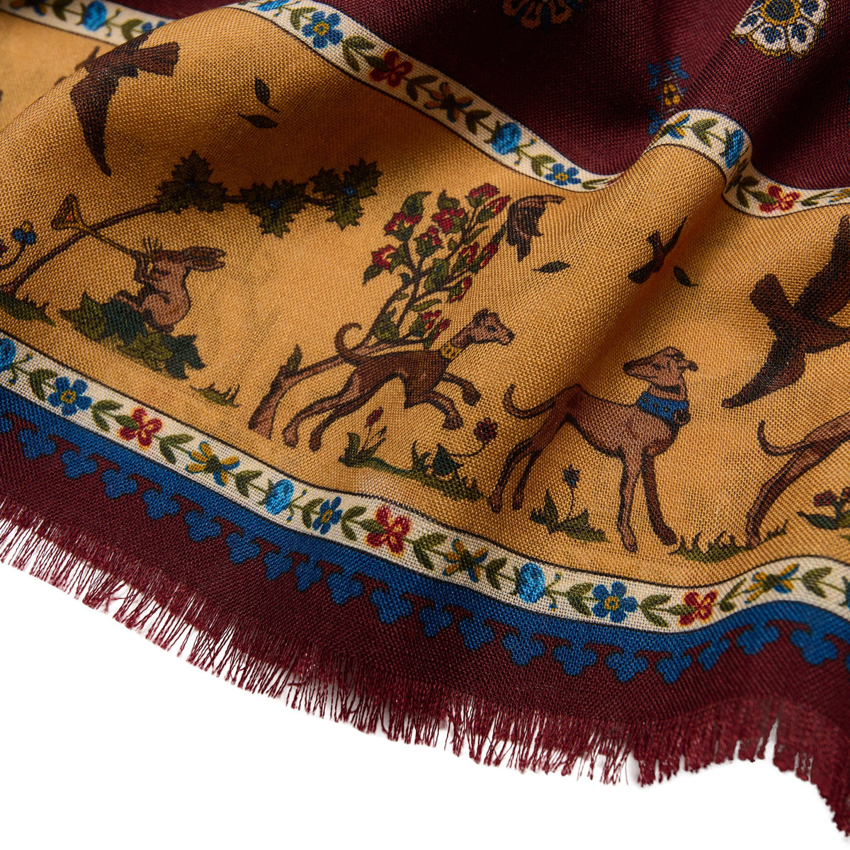 Burgundy Rose Wool & Silk Scarf