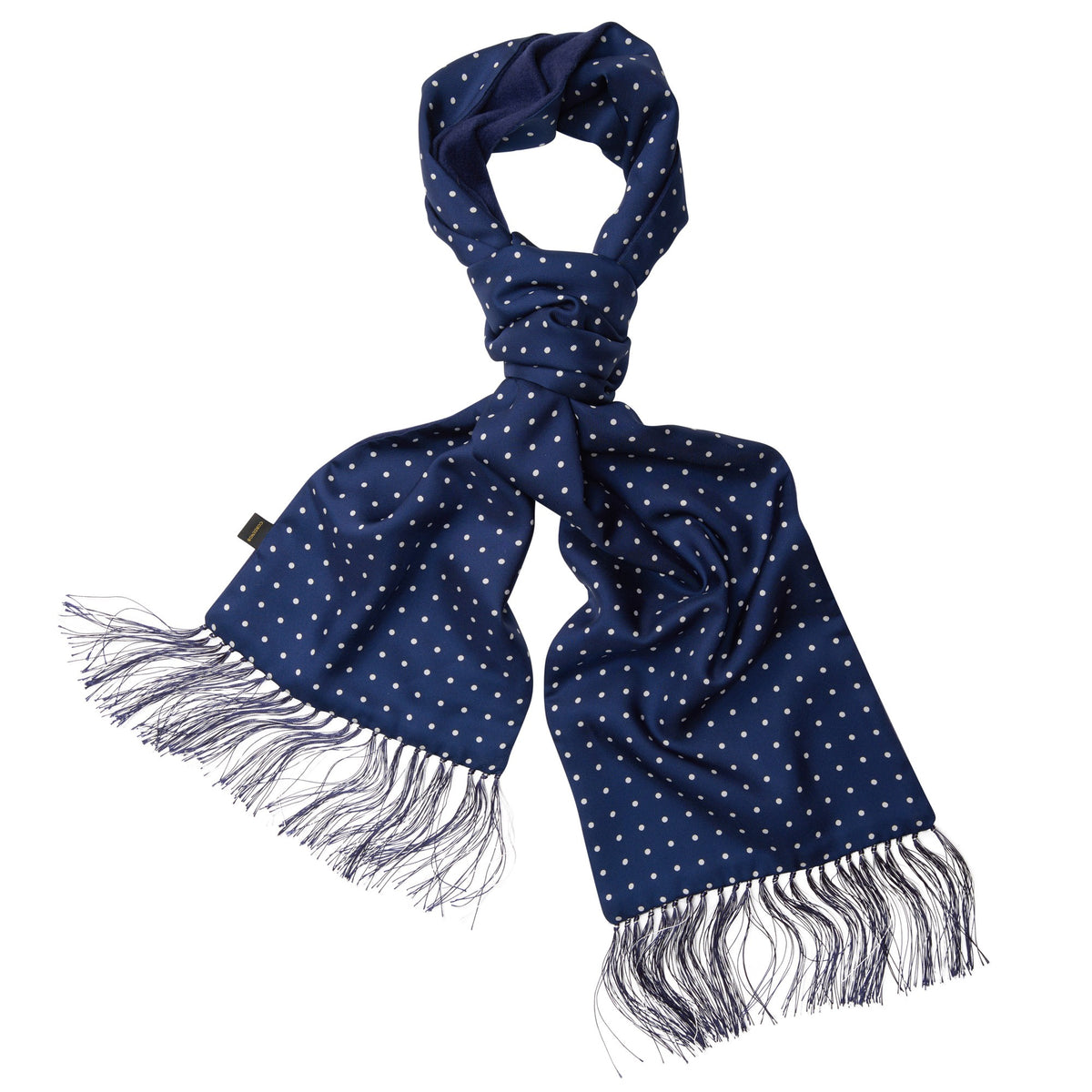 Indigo Reversible Cashmere & Silk Spot Scarf