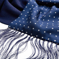 Indigo Reversible Cashmere & Silk Spot Scarf