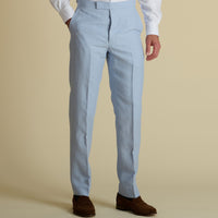 Pale Blue Banbridge Linen Trousers