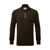 Schöffel Loden Green Calton Cable ¼ Zip Jumper