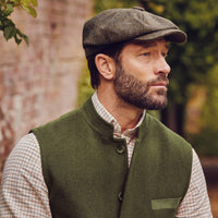 Green Nehru Loden Waistcoat
