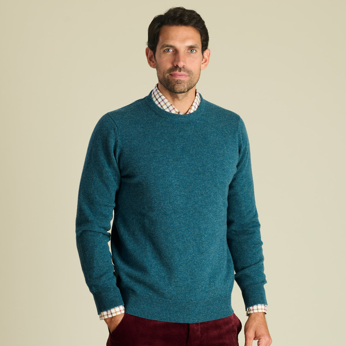 Hunter Green Lambswool Crew Neck Jumper
