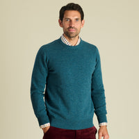 Hunter Green Lambswool Crew Neck Jumper