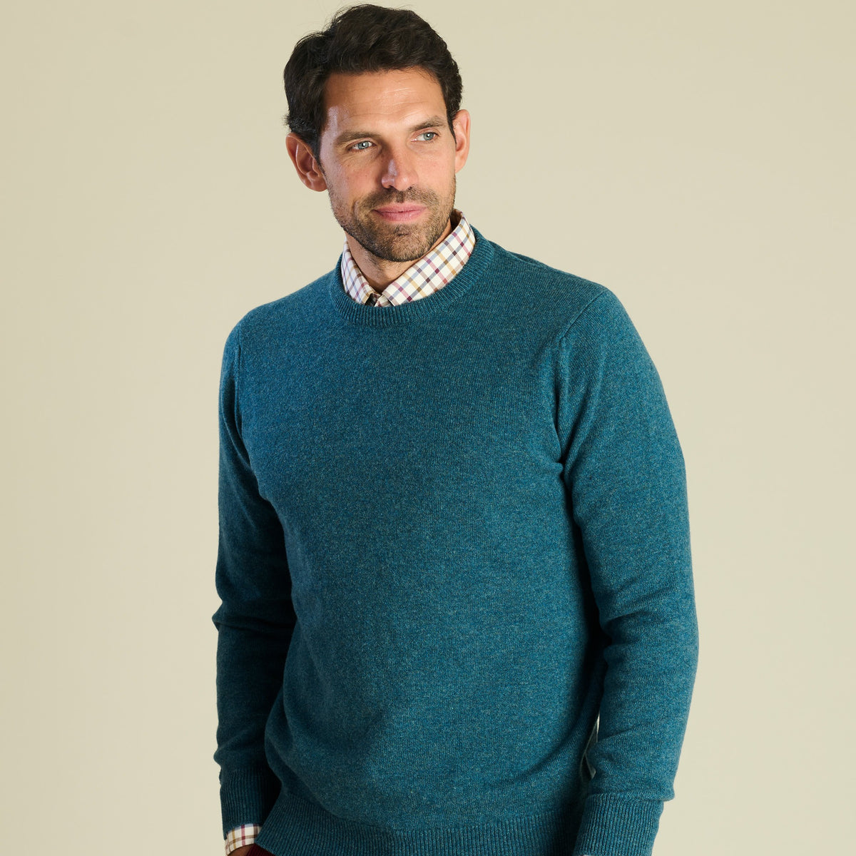 Hunter Green Lambswool Crew Neck Jumper