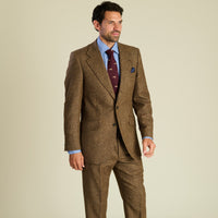 Brown Herringbone Tweed Suit