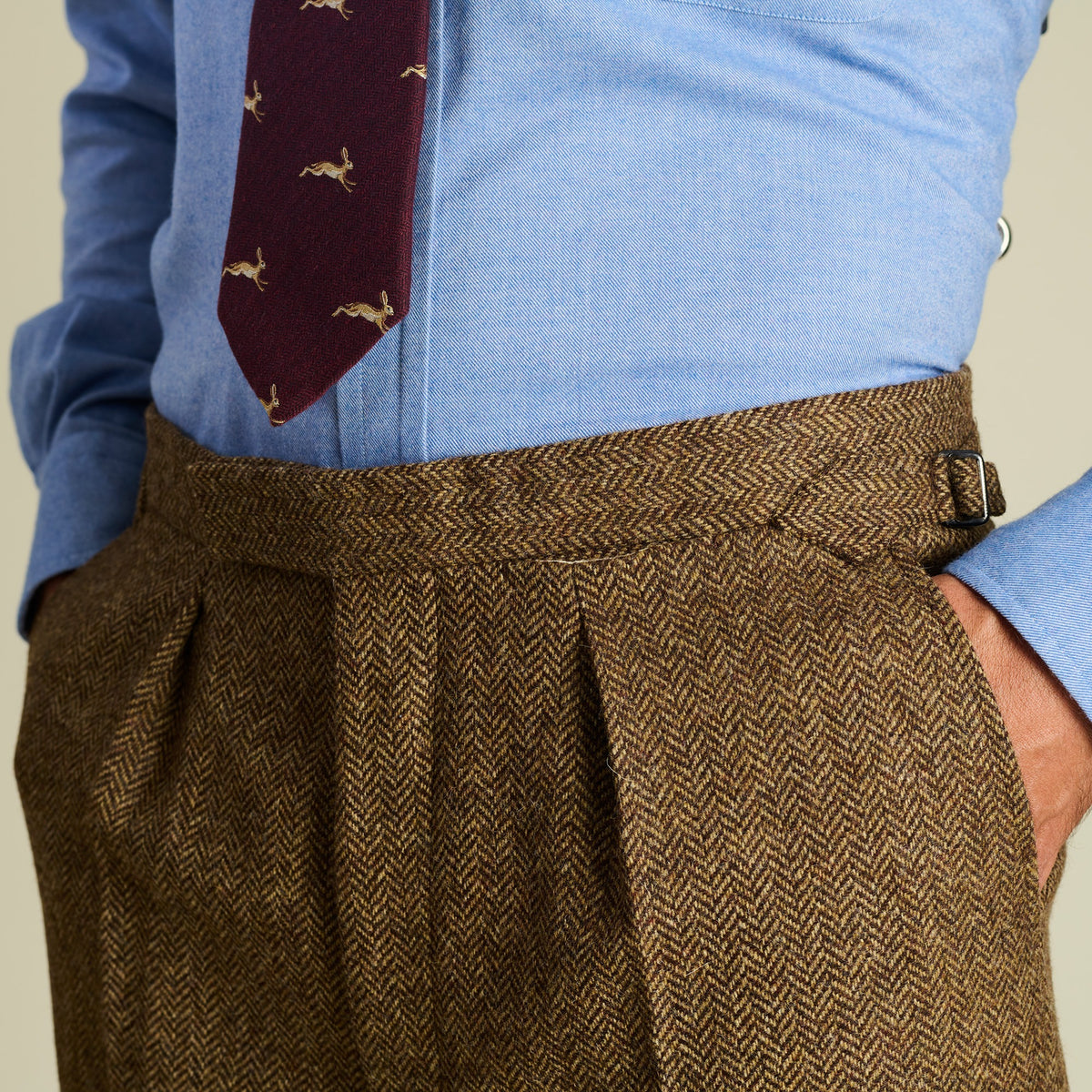 Brown Herringbone Tweed Suit