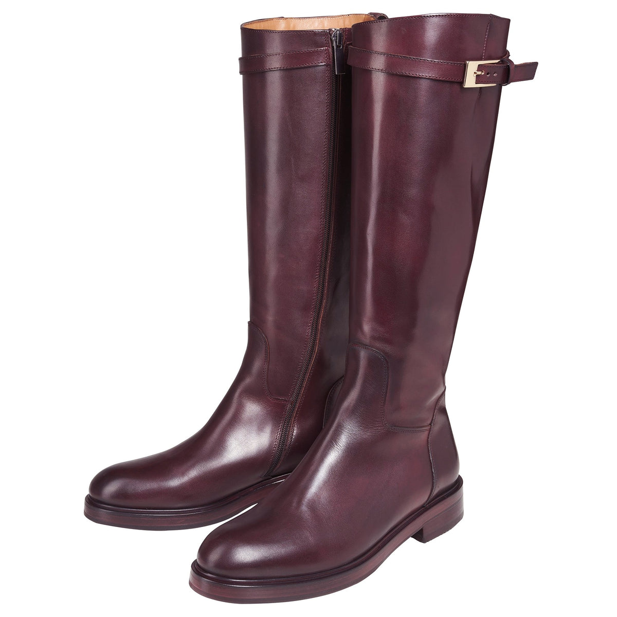 Bordeaux Long Leather Equestrian Boot
