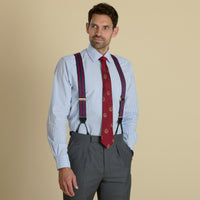 Navy Striped Ribbon Braces