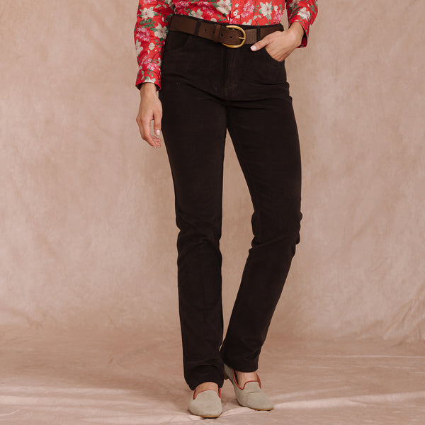 Chocolate Brown Stretch Moleskin Jeans