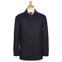 Navy Shetland Tweed Paddock Jacket