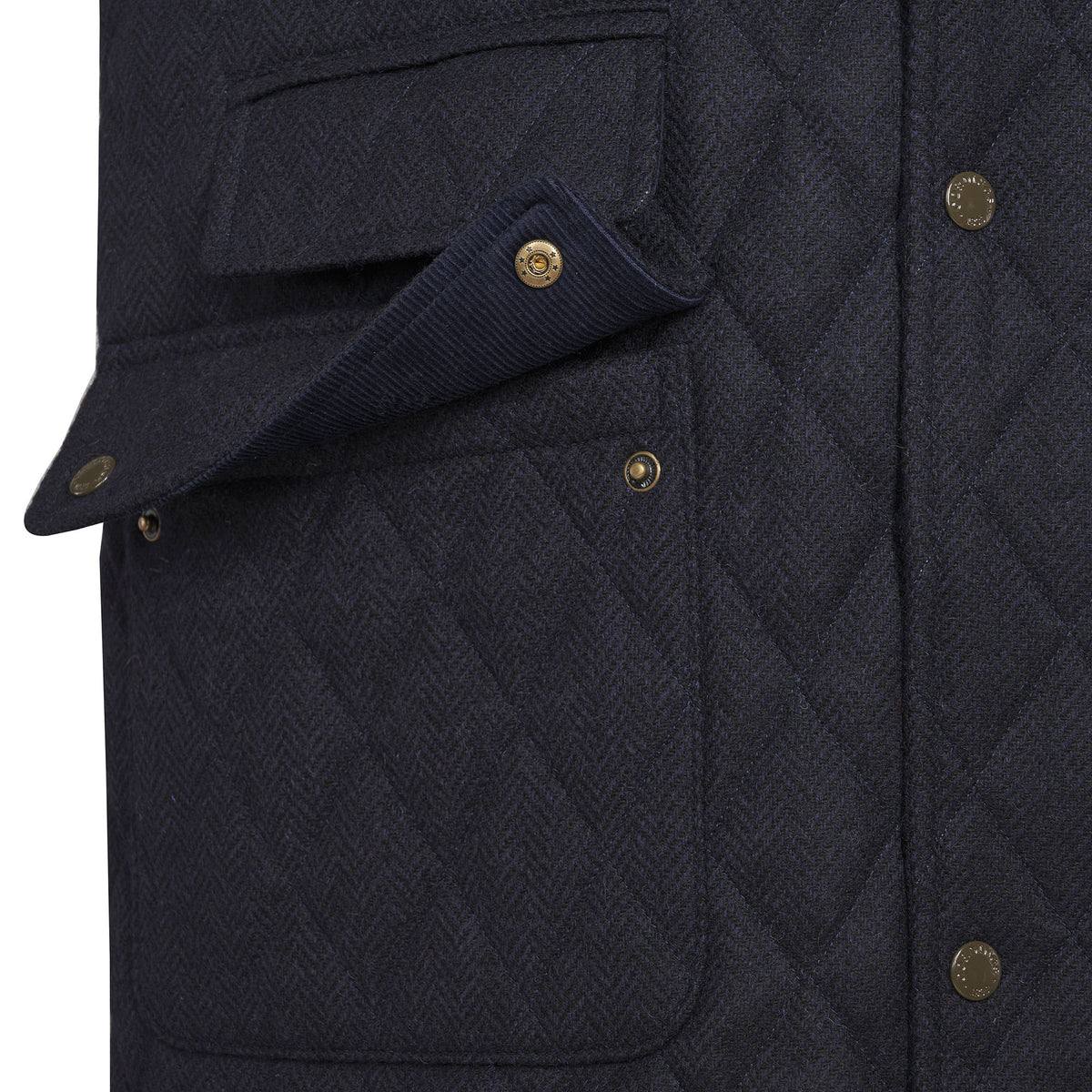 Navy Shetland Tweed Paddock Jacket