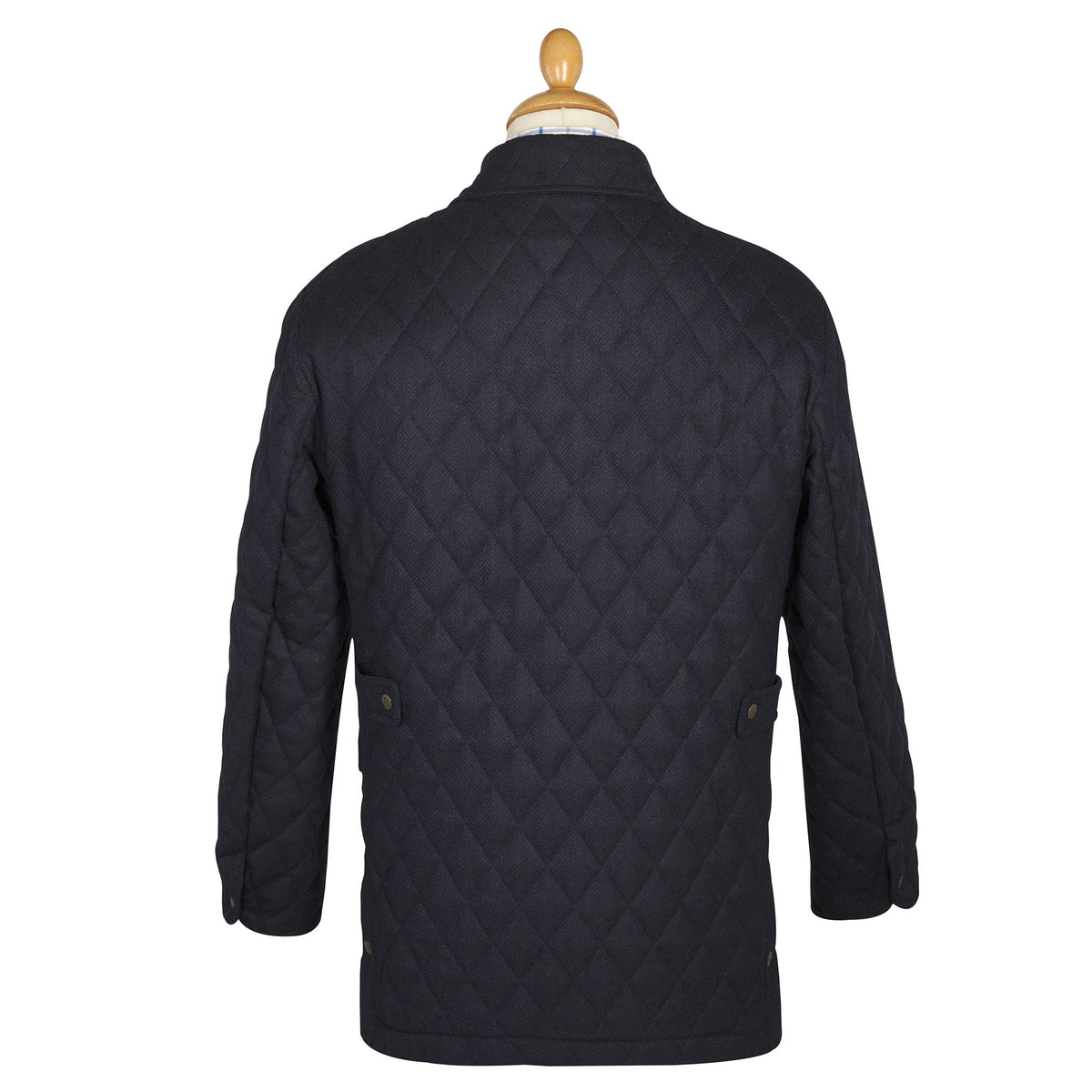 Navy Shetland Tweed Paddock Jacket