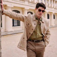Beige Caprivi Linen Safari Jacket