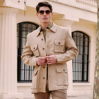 Beige Caprivi Linen Safari Jacket